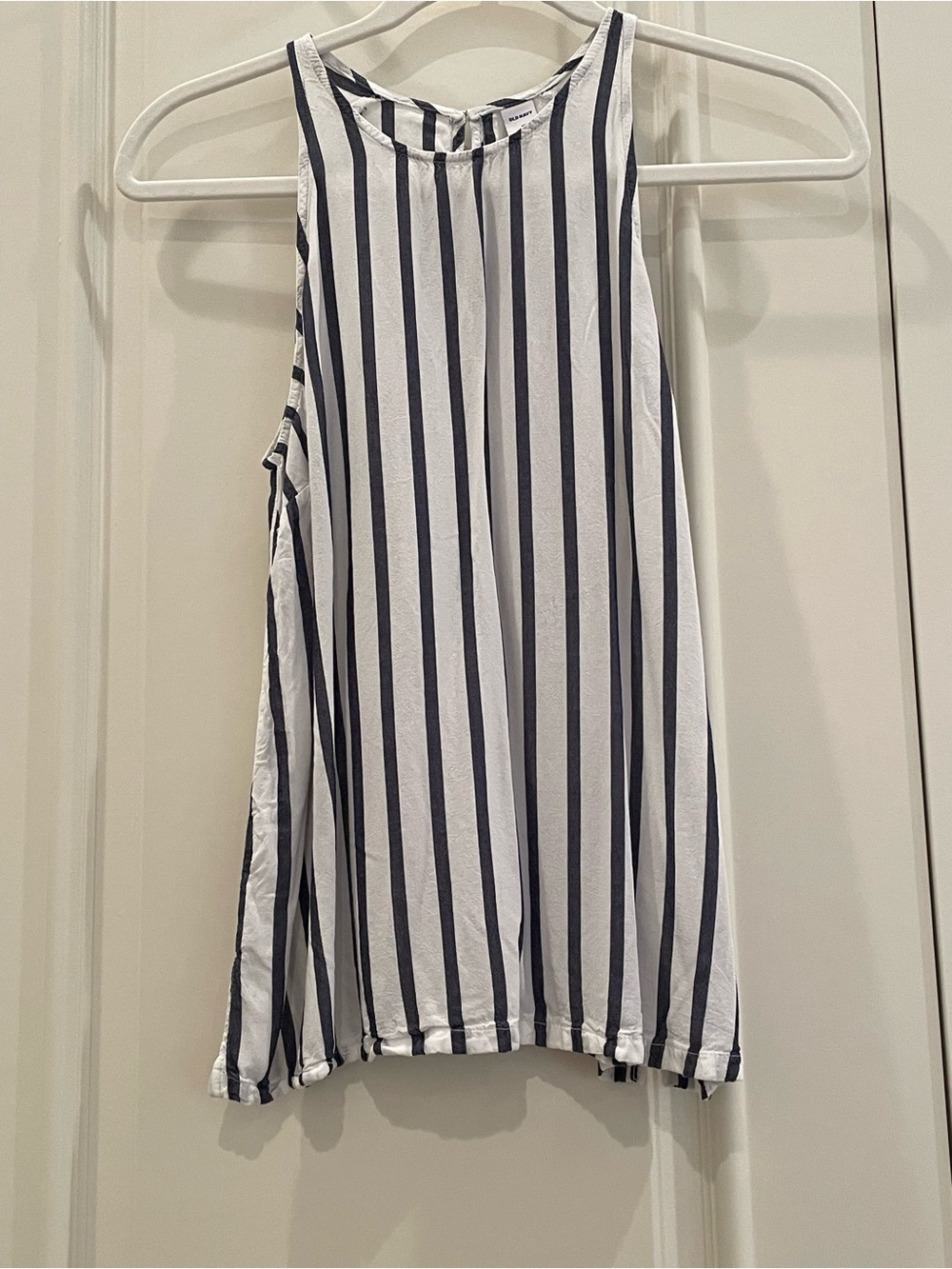 Old Navy White & Navy Striped Tank Top